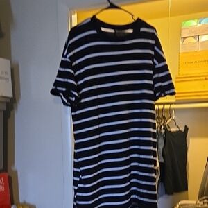 Black and White Striped Men's Shirt